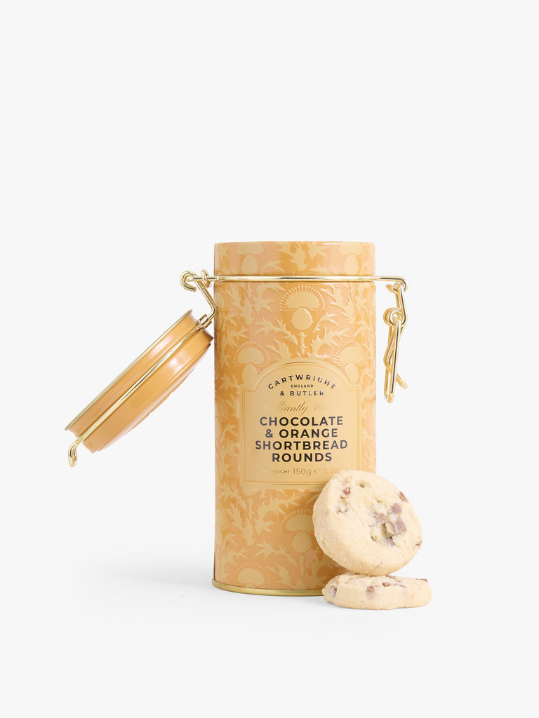 C&B Chocolate & Orange Shortbread Rounds in Tin