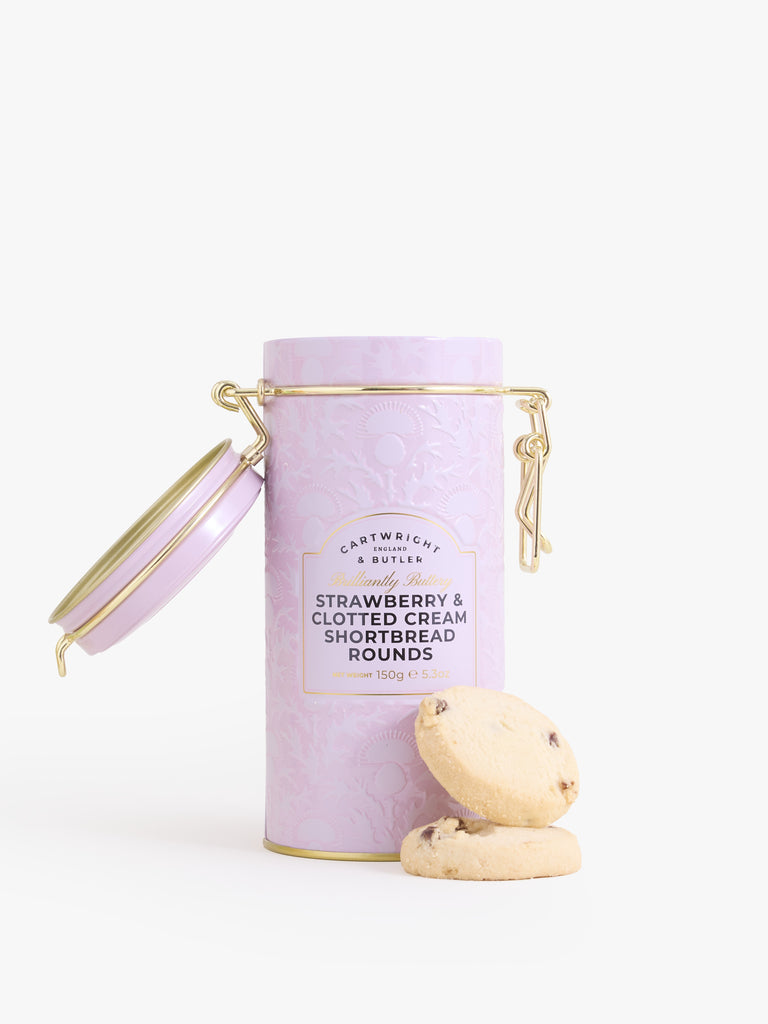 C&B Strawberry & Clotted Cream shortbread Rounds in Tin