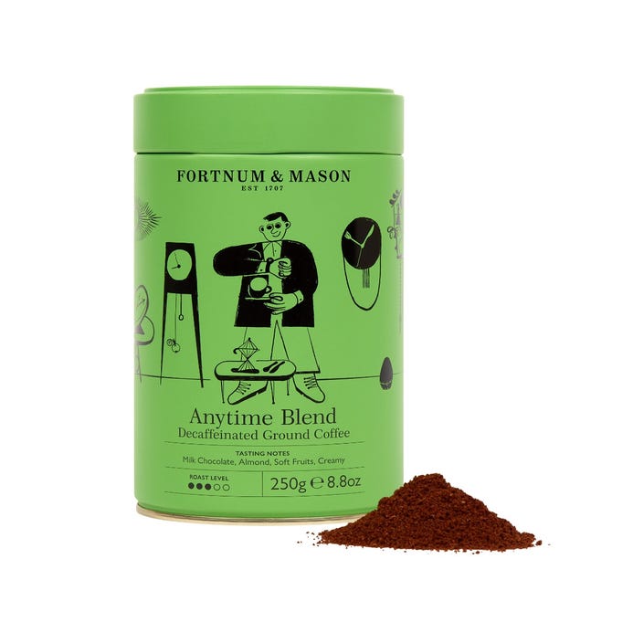 Fortnum & Mason Anytime Blend Decaffeinated Ground Coffee Tin, 250g