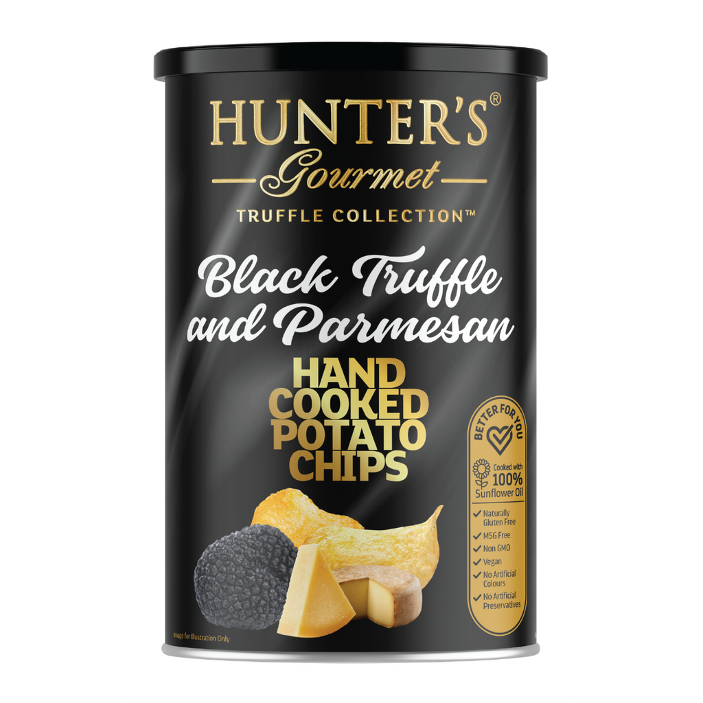 Hunter's Chips Black Truffle and Parmesan 150g in Can