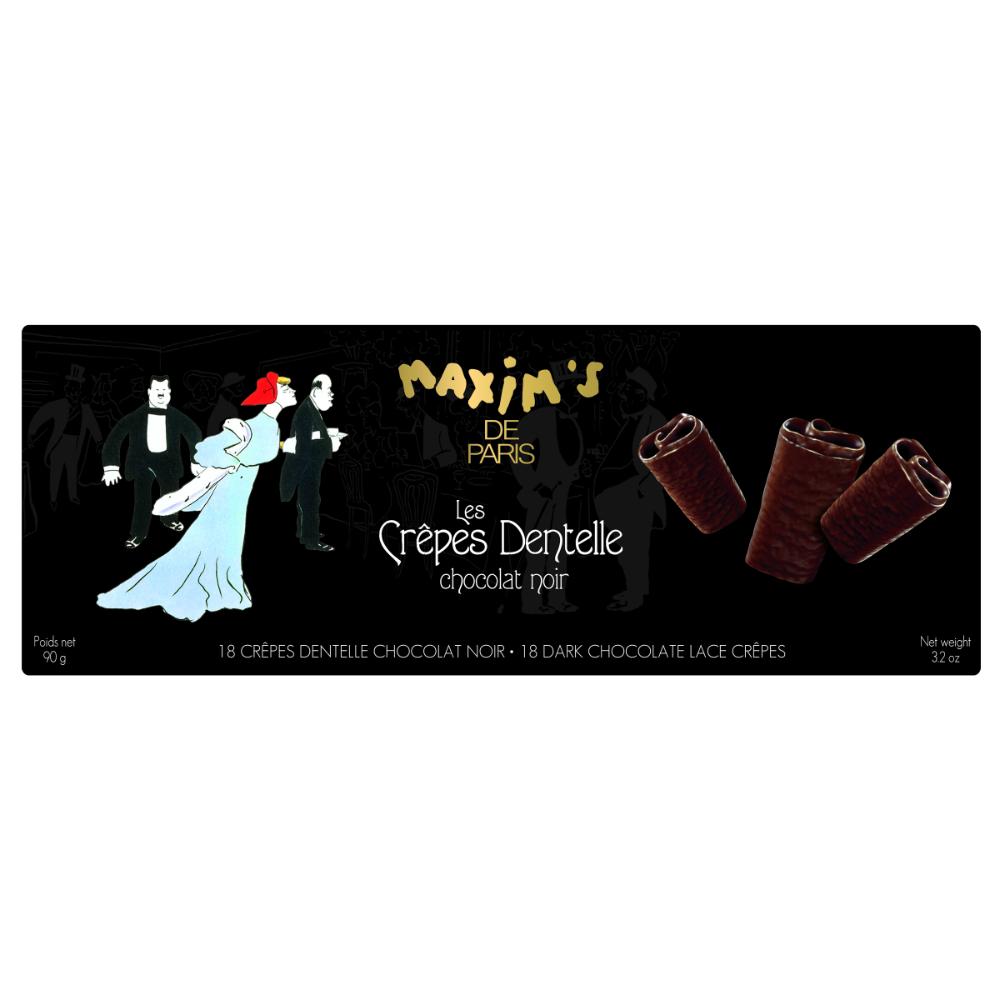 Maxim's 18 Pieces Dark Chocolate Coated Lace Crepes (Pack of 2)
