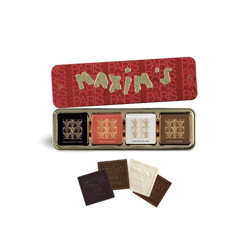 Maxim's Red and Gold Pencil Tin of 8 Chocolate Squares (Pack of 2)